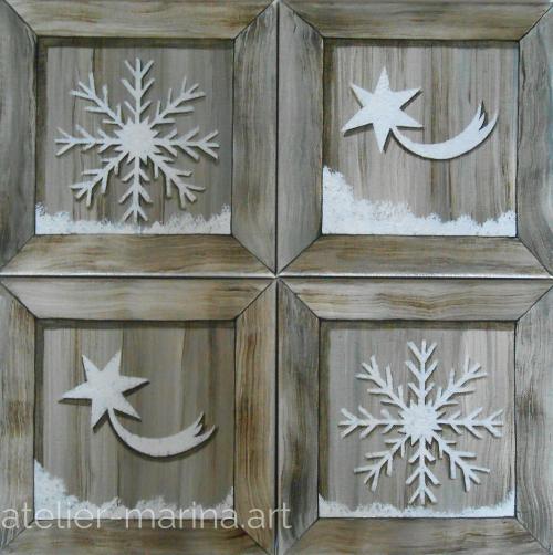 Décor de Noël faux bois 
